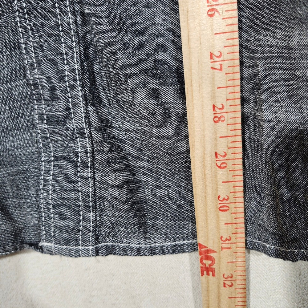 Woolrich Mens XL Short Sleeve Button Down Shirt Gray Cotton Workwear Chambray - Picture 4 of 8